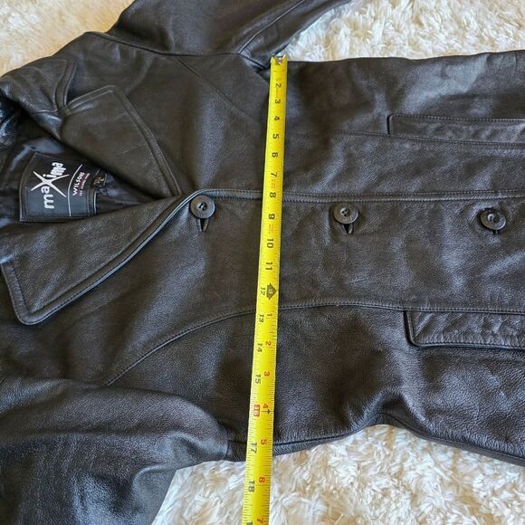 Maxima WILSON Womens Black Leather Jacket Classic Blazer Style Small 90s Gothic - Picture 10 of 12